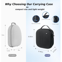 Krypthos VR Hard Case for Meta Quest 3S/3/2 & Vision Pro – Portable Black
