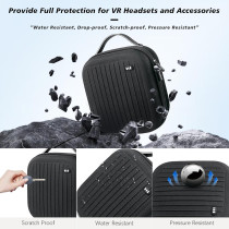 Krypthos VR Hard Case for Meta Quest 3S/3/2 & Vision Pro – Portable Black