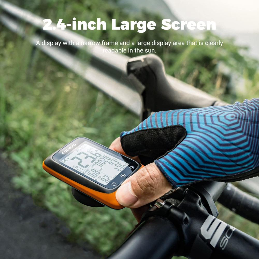 COOSPO Compteur Vélo GPS Sans Fil Étanche 2.4 LCD