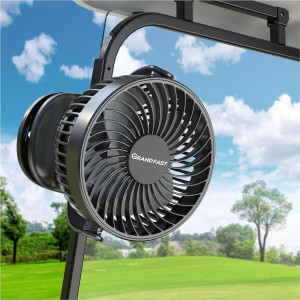 Rechargeable Golf Cart Fan for EZGO Club Car Yamaha – 4-Speed Clip-On