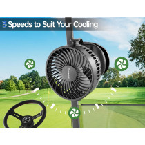 Rechargeable Golf Cart Fan for EZGO Club Car Yamaha – 4-Speed Clip-On