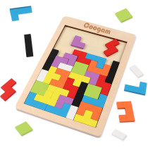 Coogam 40-Pcs Wooden Tangram Puzzle Blocks - STEM Educational Toy