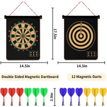 Jeu de fléchettes magnétique Mixi pour enfants, 12 fléchettes