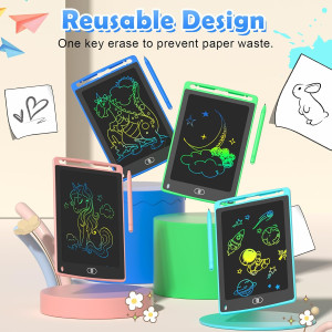 4-Pack 8.5 LCD Writing Tablets for Kids | Educational Doodle Boards
