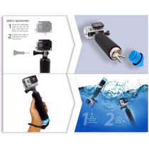 Floating Waterproof Hand Grip Monopod for GoPro Hero 13-1 (Blue)