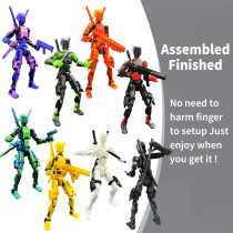 T13 Multi-Jointed 3D Printed Action Figure Set - Blue/Purple Desktop Toy
