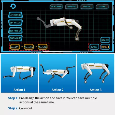 Robot Chien Interactif STEM: Plus de 30 Actions, Contrôle App/Voix/Télécommande, 6h dAutonomie!