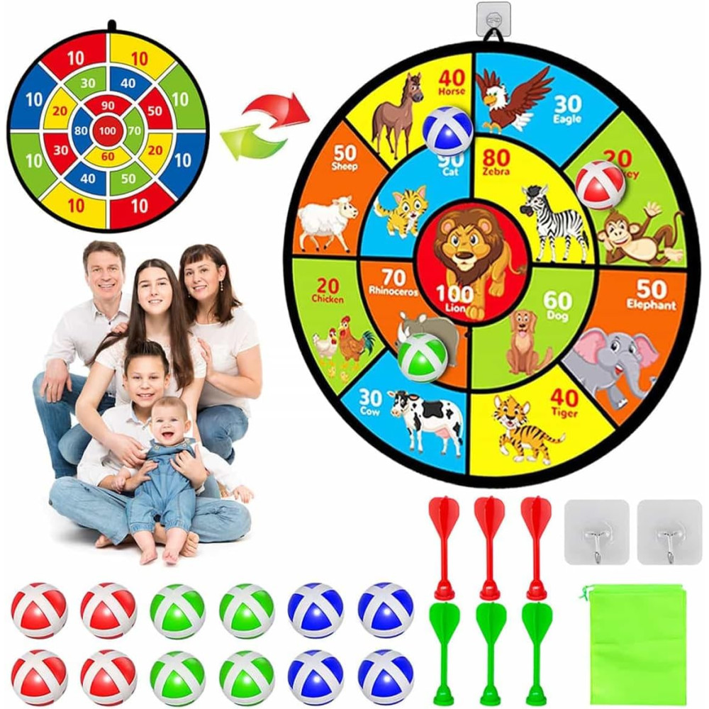 29 Double-Sided Dart Board with Sticky Balls – Kids & Party Game Toy