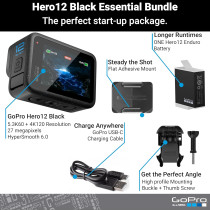 GoPro Hero12 Black Package - 5.3K60 Ultra HD Waterproof Action Camera