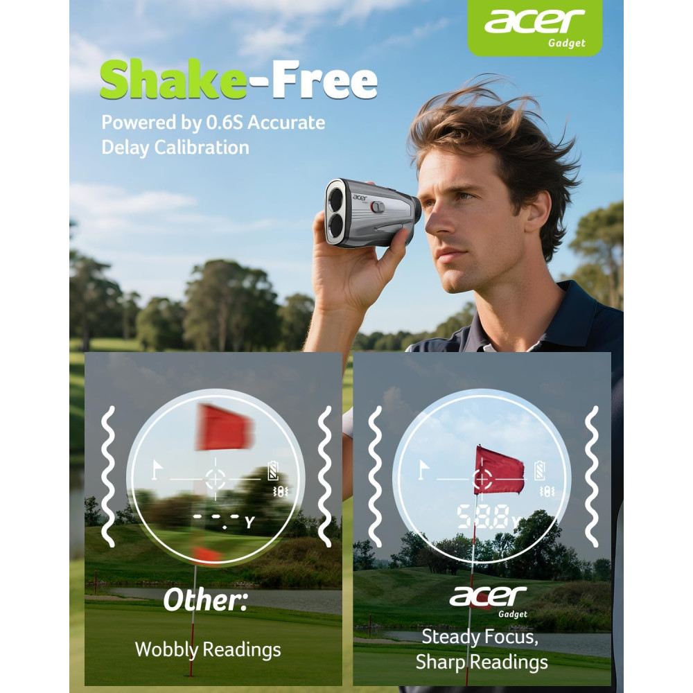 Acer Golf Rangefinder with Slope - 1200/1700Yards Laser, 6X Magnification