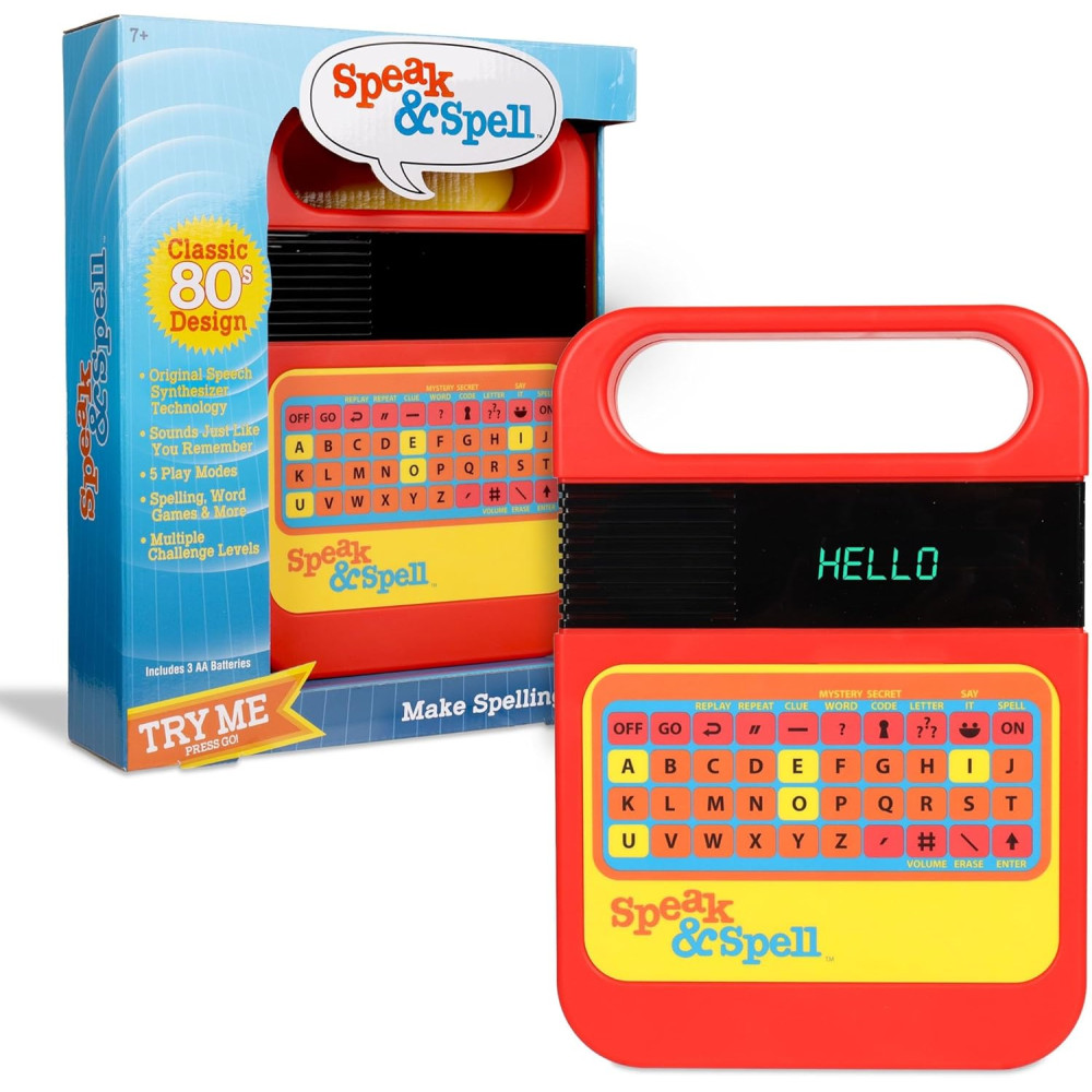 Speak & Spell Electronic Game - 80s Retro Educational Toy for Kids 7+