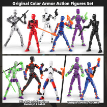 T13 Robot Action Figure Set - 6PCS 3D Printed Toy for Kids 5-8 Years