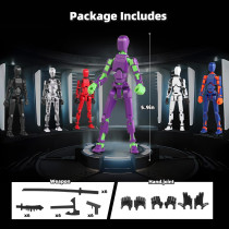 T13 Robot Action Figure Set - 6PCS 3D Printed Toy for Kids 5-8 Years