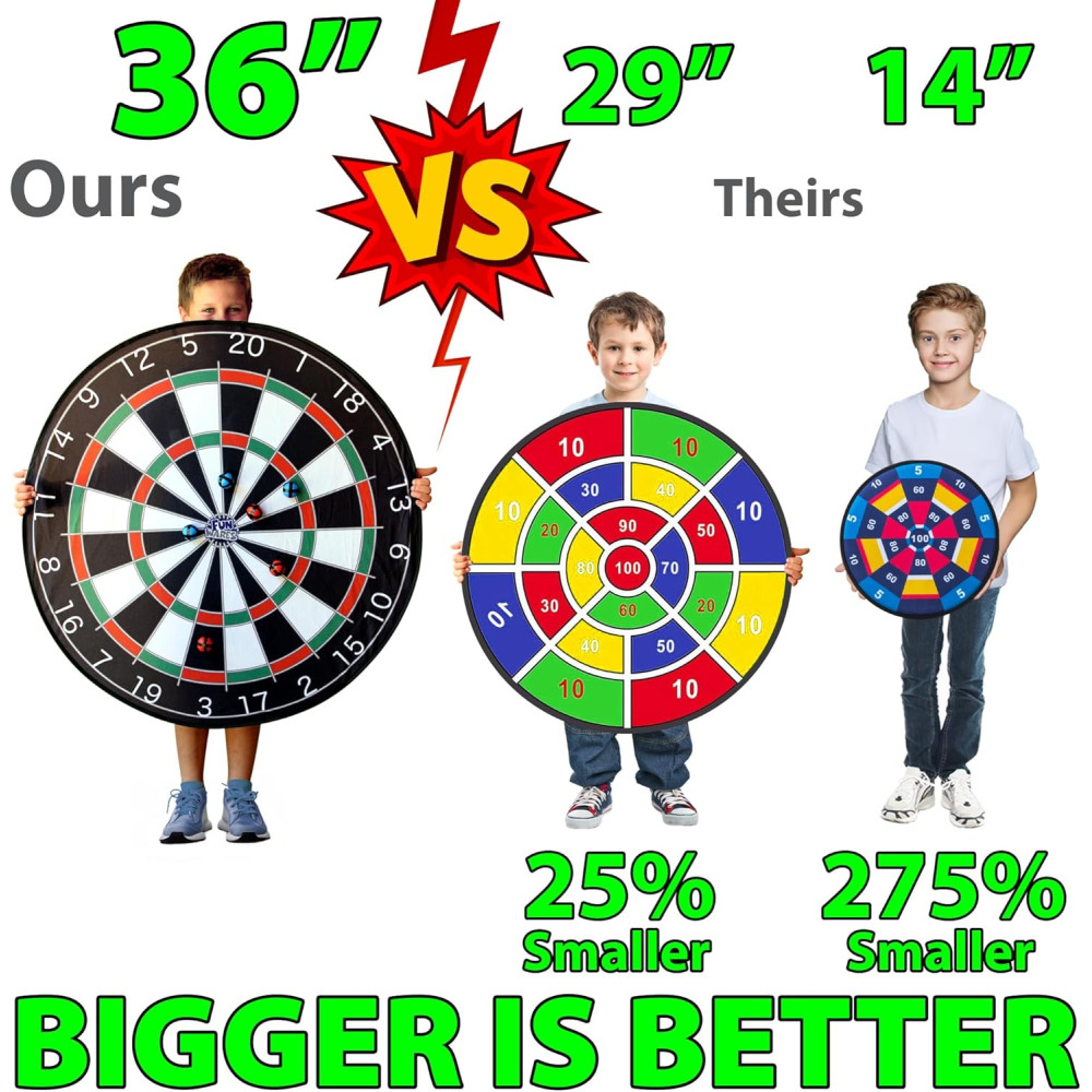 Funwares 36 Giant Dart Board – 25% Larger for Ultimate Family Fun
