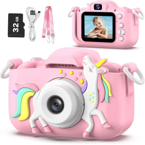 Goopow Kids Digital Camera for 3-8 Years Old with 32G SD Card & Soft Case