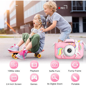 Goopow Kids Digital Camera for 3-8 Years Old with 32G SD Card & Soft Case