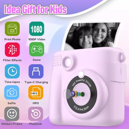 Appareil Photo Instantané Enfant + Vidéo HD 32GB Carte SD