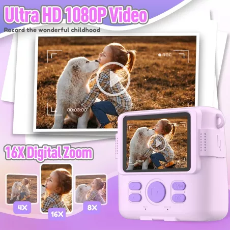 Appareil Photo Instantané Enfant : Capturez la Magie ! Carte 32GB Incluse - Cadeau Parfait 4-10 Ans