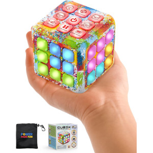 Cubik LED Flashing Memory Game - STEM Brain & Stress Relief Toy (Tie Dye)