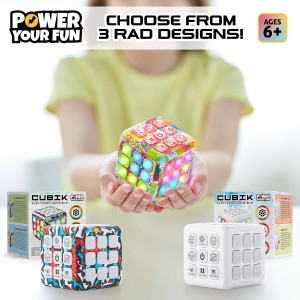 Cubik LED Flashing Memory Game - STEM Brain & Stress Relief Toy (Tie Dye)
