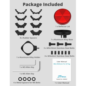 Support Vélo Antivol AirTag Étanche avec Fixation Métal