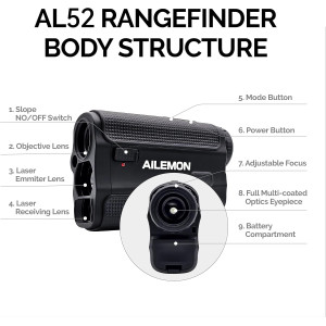 Golf Laser Rangefinder 900Y Fast Focus with Slope & Vibration Mode