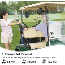 Ventilateur Golf 10000mAh, 50H, Clip 7, 3 Vitesses, 360°