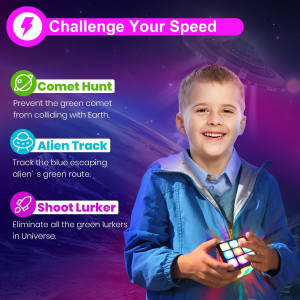 Rechargeable Handheld Game Cube - 15 Brain & Memory Games for Kids