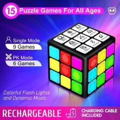 Console de Jeu Rechargeable Cube - 15 Jeux Cerveau & Mémoire