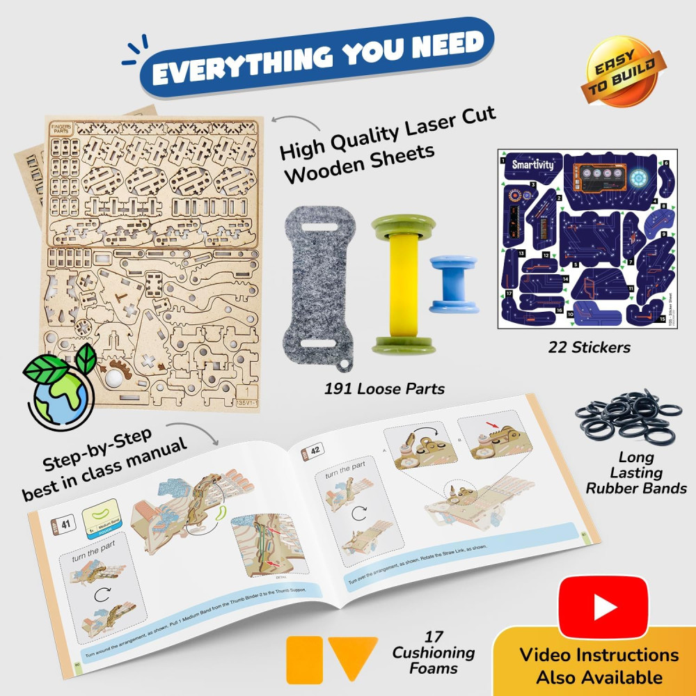 Smartivity DIY Robotic Hand STEM Toy | 2024 Parents' Choice Award Winner