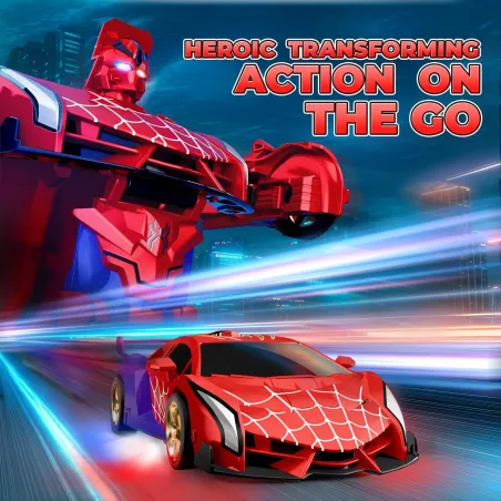 Voiture Robot Transformable Araignée Télécommandée - Lumières LED & Rotation 360° - Le Cadeau Parfait pour Enfant!