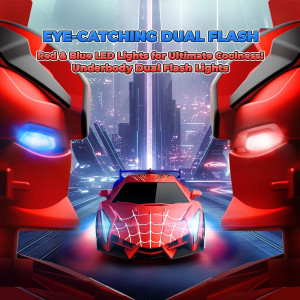 Spider Transform RC Car with Lights & 360° Rotation - Remote Control Toy
