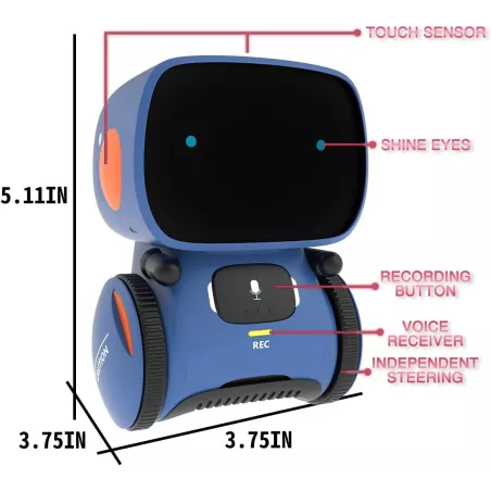 Robot Intelligent 98K Enfant: Commande Vocale, Tactile, Danse & Chansons - Jouet Éducatif Parfait!