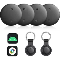 Lot de 4 Traceurs GPS Vodeson Find My Device - Localisation Android, Étanche IP67, Portée 100m, Alarme 90dB