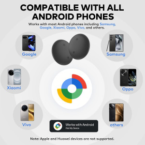 VODESON Find My Device Tracker 2025 - Waterproof Android Key Finder 4 Pack