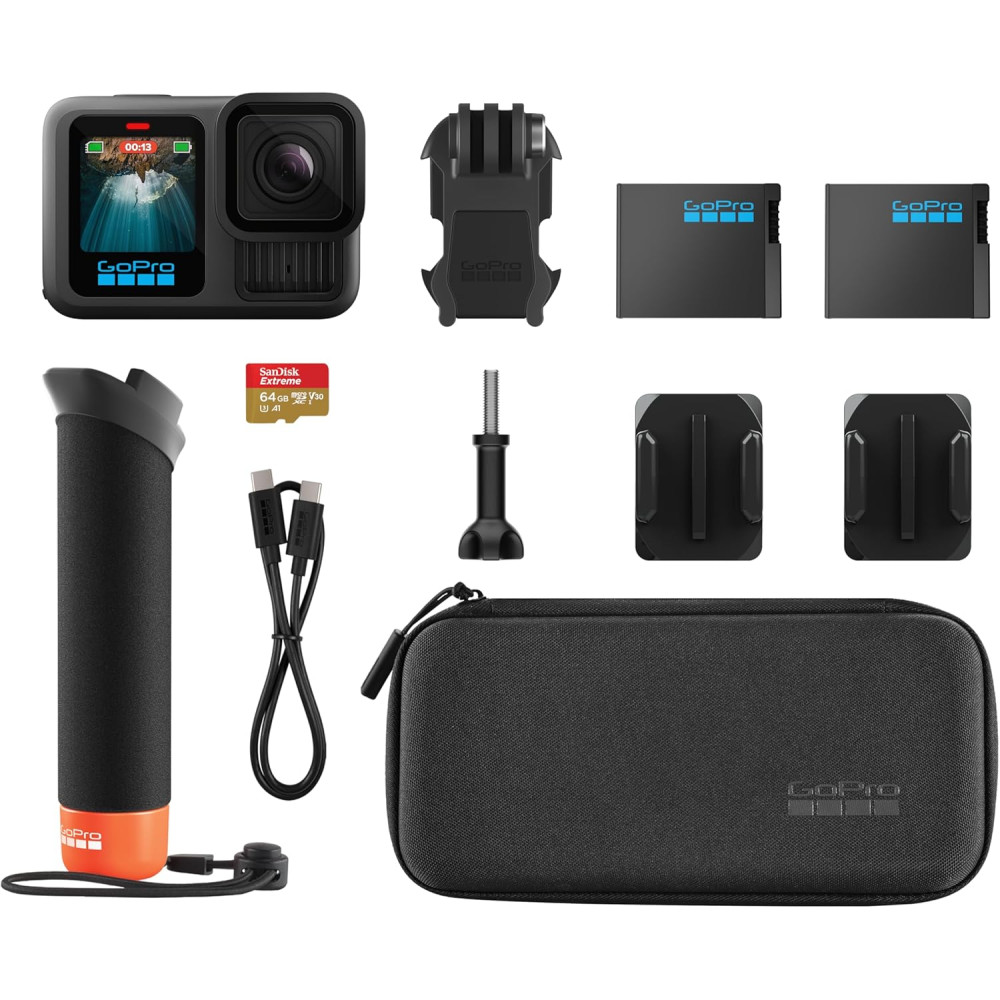 Pack Accessoires GoPro HERO13 Black avec Batteries & Carte 64GB