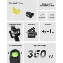ACEGMET PF2C Golf Rangefinder with Slope, Vibration & ±1yd Accuracy