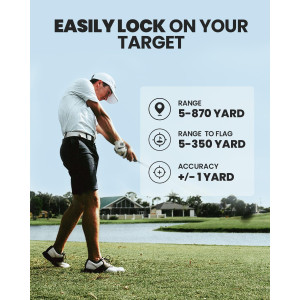 ACEGMET PF2C Golf Rangefinder with Slope, Vibration & ±1yd Accuracy
