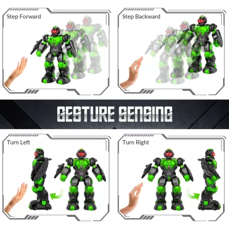 STEMTRON Robot Enfant Programmable : Détection Gestuelle, Danse et Chansons - Vert