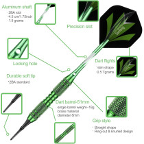 Professional Soft Tip Darts Set 18-20g with Brass Barrel & Accessories