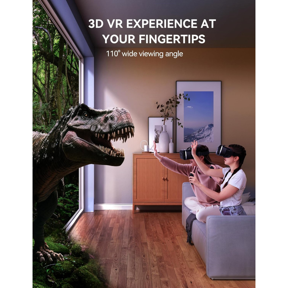 TECKNET VR Phone Headset with Bluetooth Controller - HD 110°FOV, Kids Friendly