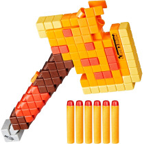 Nerf Minecraft Firebrand Axe | Dart Blasting & 6 Elite Foam Darts