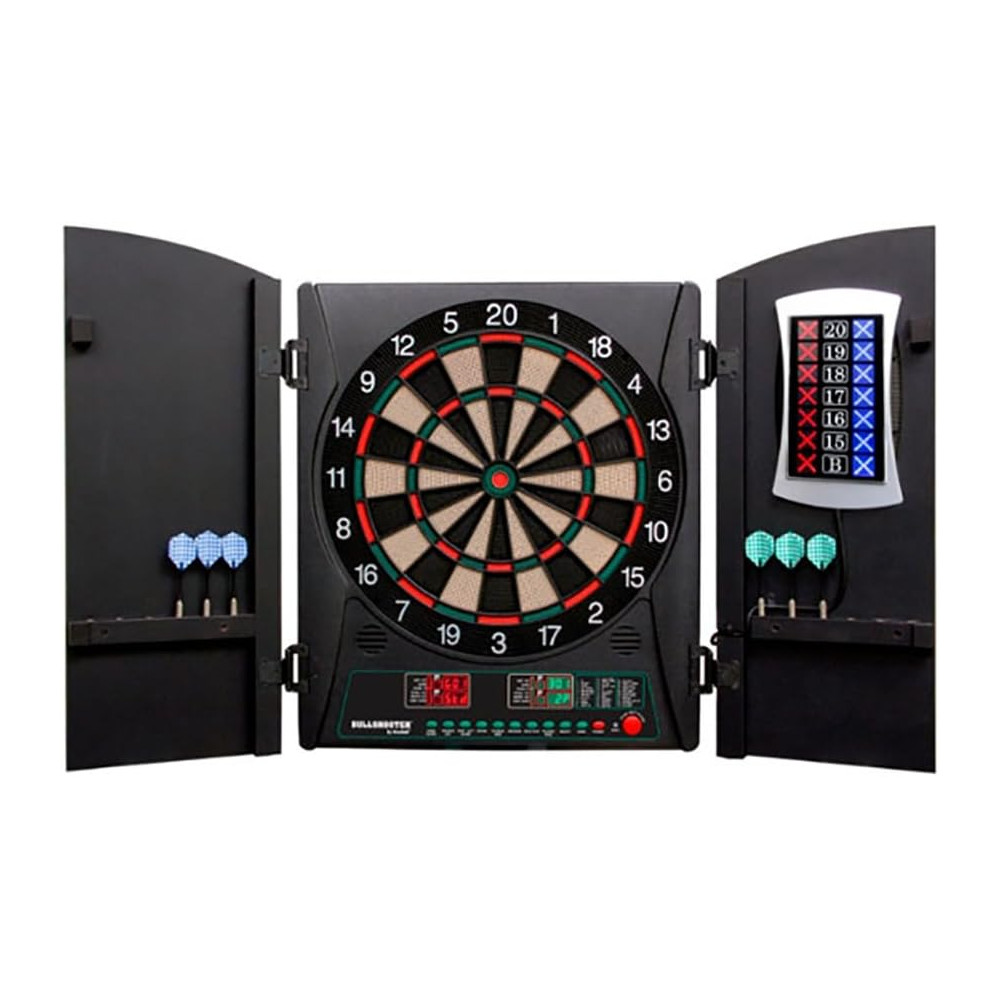 Arachnid Cricket Maxx 1.0 Dartboard Cabinet Set - Walnut Finish, 183 Games
