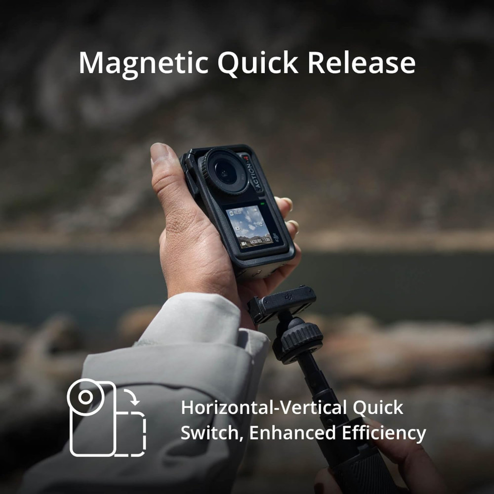 DJI Osmo Action 4 Combo: 4K/120fps Waterproof Camera, 1/1.3 Sensor