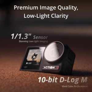DJI Osmo Action 4 Combo: 4K/120fps Waterproof Camera, 1/1.3 Sensor