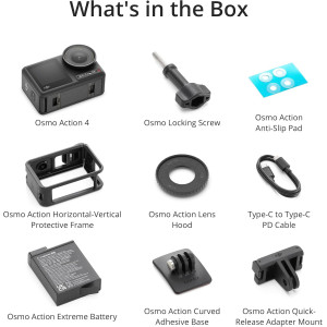 DJI Osmo Action 4 Combo: 4K/120fps Waterproof Camera, 1/1.3 Sensor