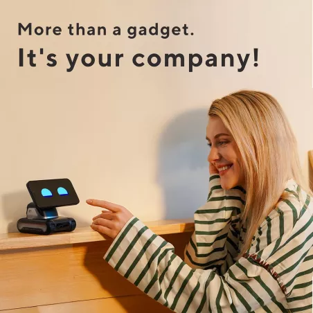 LOOI Robot Space Black: Votre Compagnon IA de Bureau avec ChatGPT Vocal et Charge Sans Fil