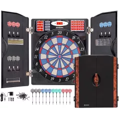 Cible de Fléchettes Électronique WIN.MAX: Amusez-vous à 16 avec 38 Jeux et 12 Fléchettes!