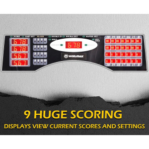 WIN.MAX Electronic Dart Board Cabinet Set – LED Soft Tip Dartboard for Adults