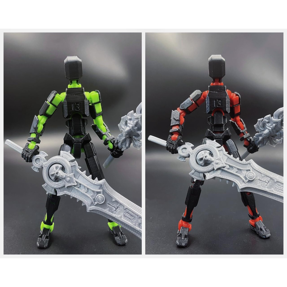 T13 Multi-Jointed 3D Printed Action Figure Set – Movable Desktop Toy